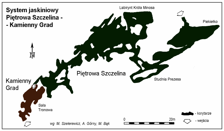Schemat systemu Pitrowa Szczelina - Kamienny Grad.