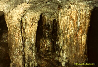 Kolumny naciekowe w jaskini
